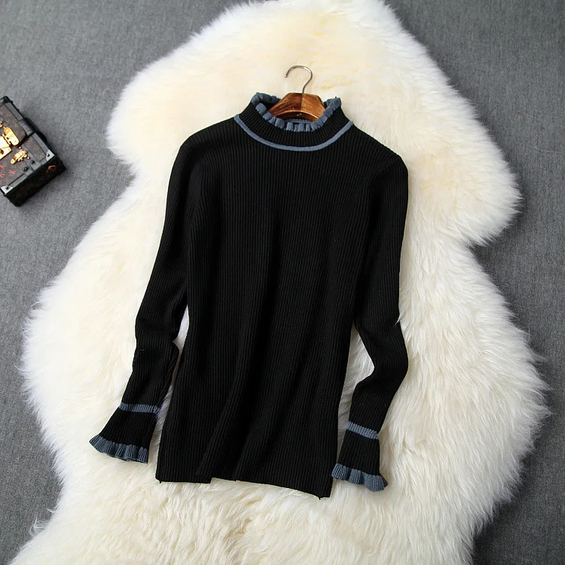 

Quality Sweater High Sets 2021 Autumn Winter Skirt Suits Women Long Sleeve Black Tops+Buttons Deco Ball Gown Skirt Sets 2pcs