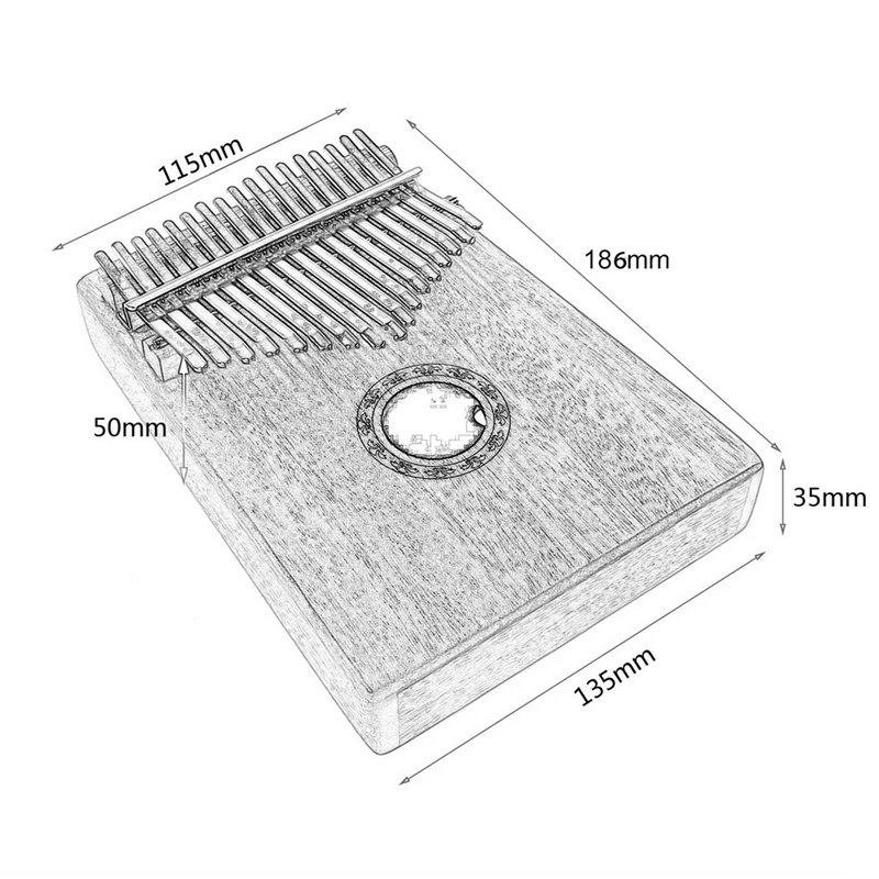 

17 Keys Kalimba Thumb Piano Mahogany Body Thumb Piano Musical Instrument Kalimba with Audio Input