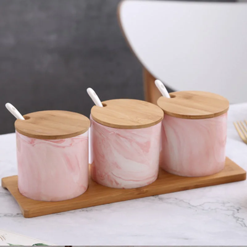 Фотоемкость для специй с трехсоставным мраморным рисунком оригинальная