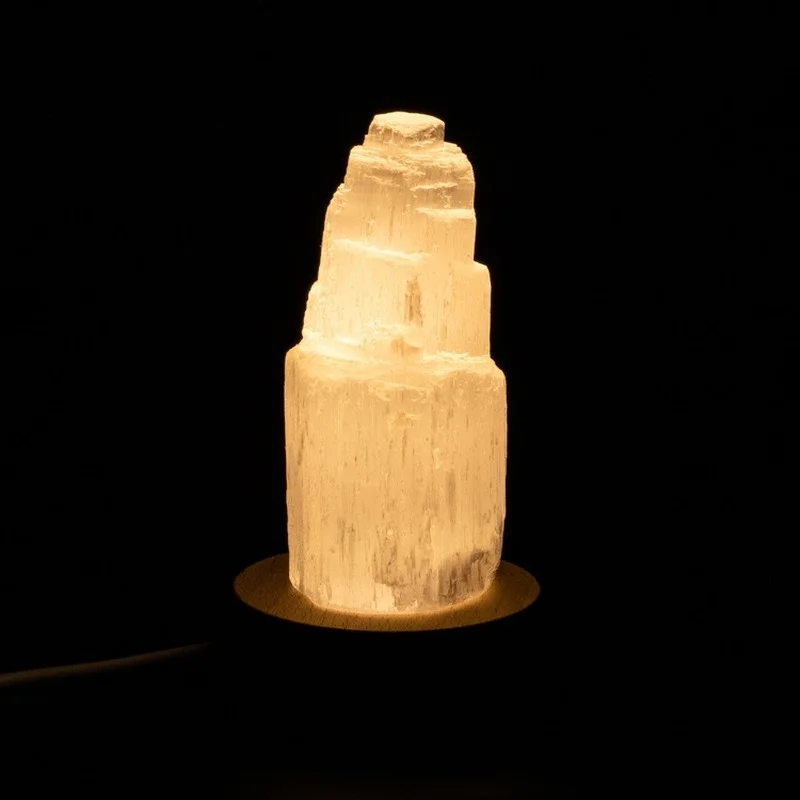 

Натуральная кварцевая кристаллическая башня селенита, лампа, восстанавливающий минерал, коллекция образцов, украшение для дома