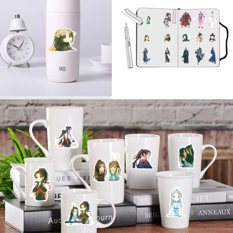 

54Pcs!! Cartoon For Snowboard Laptop Luggage Fridge Car Japan Chen Qingling Xiao Zhan Wang Yibo Stickers Styling Decal Stickers