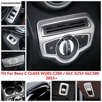 dashboard panel water cup window lift cover stainless steel accessories for mercedes benz c class w205 glc x253 glc300 2015 2021