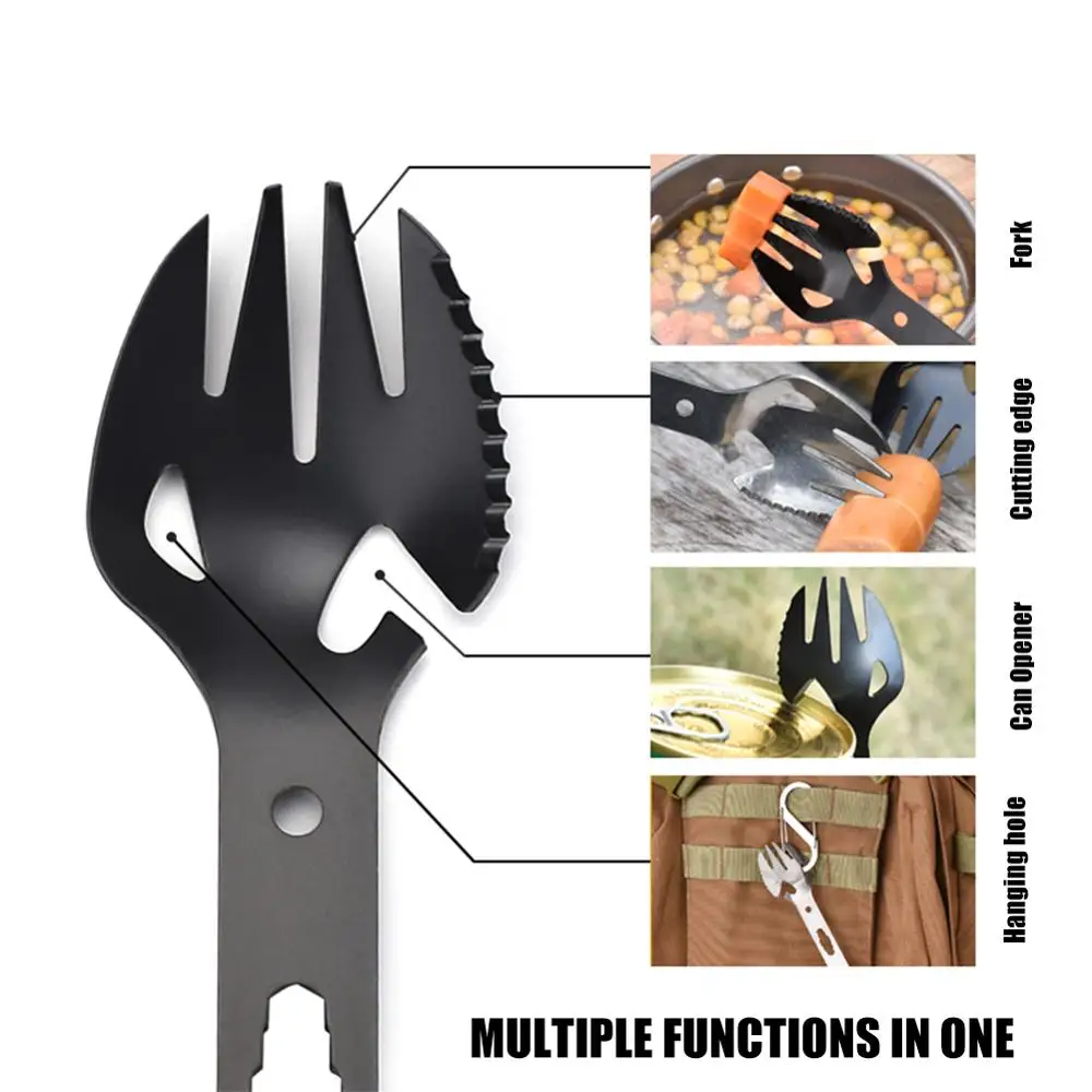 5 в 1 многофункциональная Нержавеющая сталь Кемпинг Пеший Туризм выживания