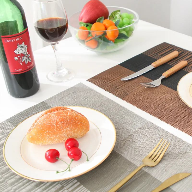 

4/6/8 Pcs/lot Placemat Fashion PVC Dining Table Mat Disc Pads Bowl Pad Coasters Waterproof Table Cloth Pad Slip-resistant Mat