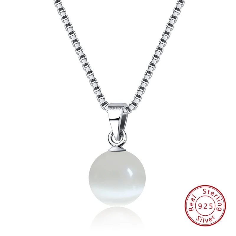 ORSA JEWELS подлинные 925 пробы серебряные ожерелья и подвески из натурального камня бирюзовый кулон женское ожерелье вечерние ювелирные изделия SN87 - Цвет камня: Cat Eye Stone