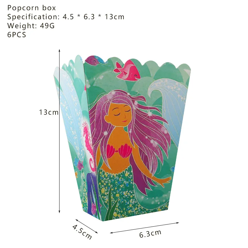 Новый набор посуды для вечерние НКИ с маленькой русалочкой бумажные стаканчики