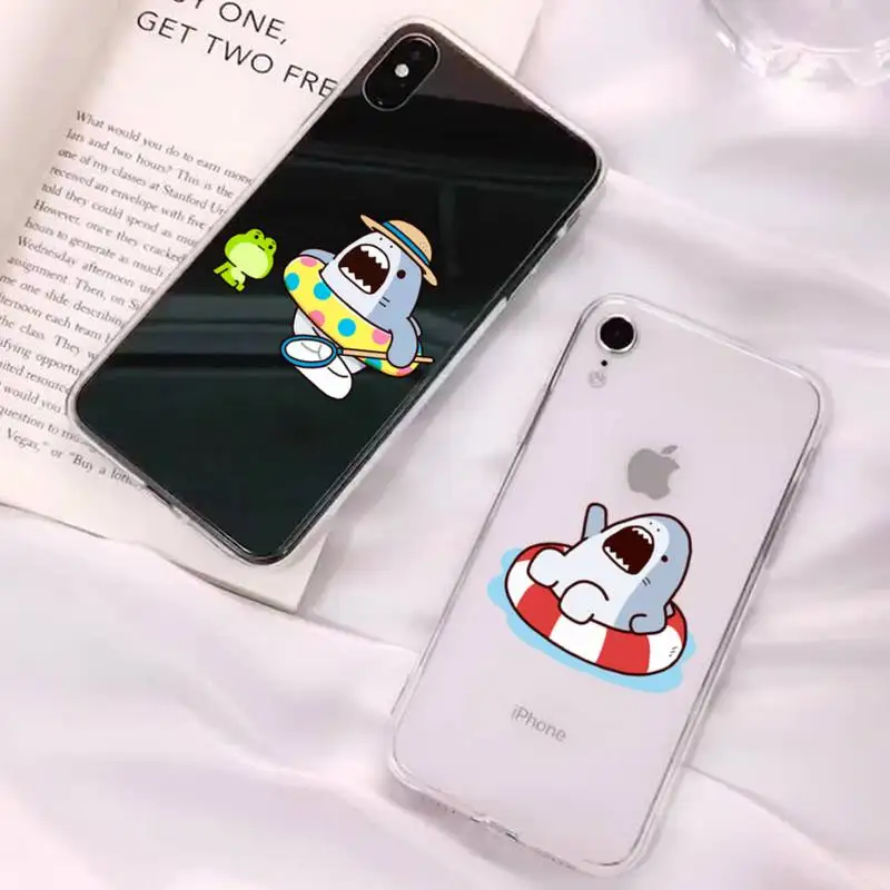 

Cute Shark Phone Case for iPhone 13 11 12 pro XS MAX 8 7 6 6S Plus X 5S SE 2020 XR cover