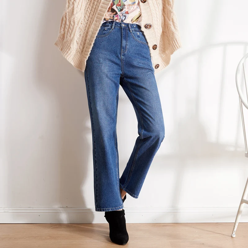Женские классические джинсы LEIJIJEANS, элегантные свободные неэластичные брюки с высокой посадкой, новая модель 9101 большого размера