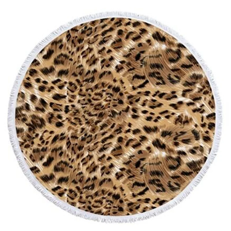 Microfine круглое пляжное полотенце с кисточками из микрофибры принтом коврик для