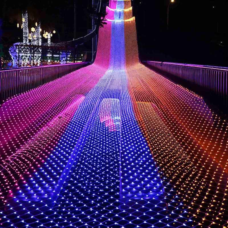 

Christmas Garlands LED String Christmas Net Lights Fairy Xmas Party Garden Wedding Decor Romantic Curtain Lights Outdoor Decor