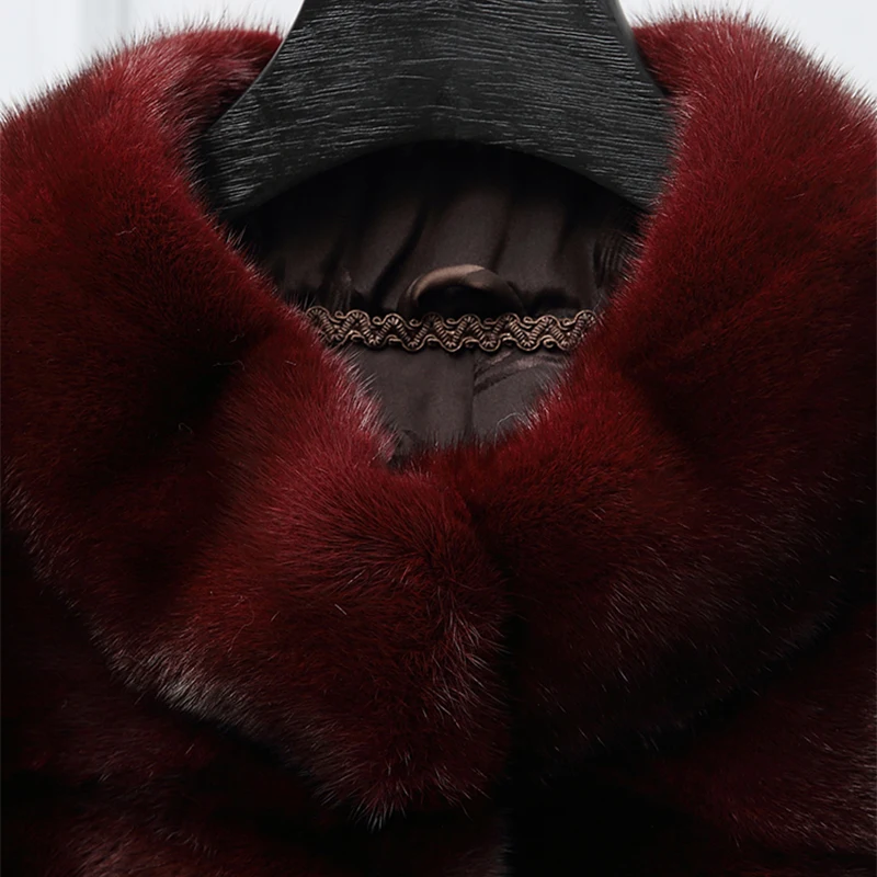 Новинка 2020 зимнее пальто из цельной норки женское длинное Горизонтальное тонкое