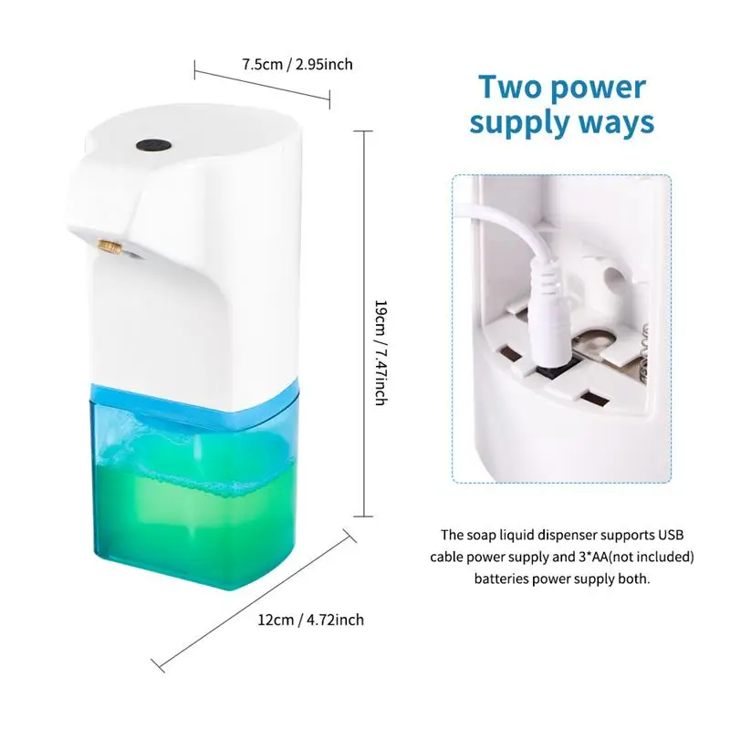 

250ml Automatic Soap Dispenser Sprayer Nozzle Bathroom Touchless Sensor Liquid Shampoo Soap Bottle Container for Kitchen Toilet