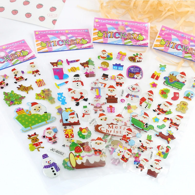 6 листов рождественских декоративных 3D наклеек Санта Клаус наклейка сделай сам