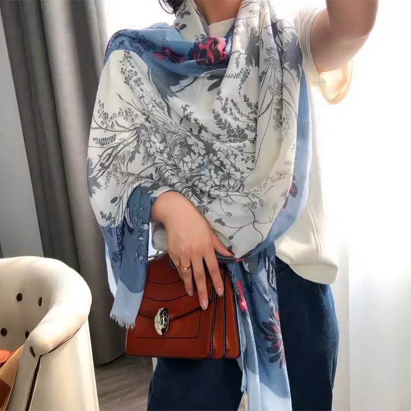 Новинка 2019 роскошный брендовый Ретро шарф из хлопка и конопляного шелка Женский