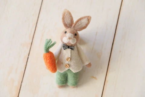 Фетровая кукла-кролик ручной работы, фетровая морковка, реквизит для фотосъемки новорожденных, реквизит для фотосъемки с маленькой fantile, аксессуары