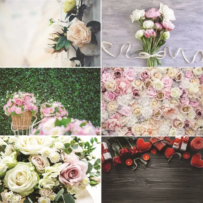 

Vinyl Custom Photography Backdrops flower Wooden Planks Photography Background LM191216-02