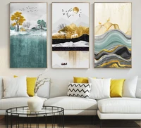 abstract canvas painting landscape wall art golden poster print wall picture for living room bedroom decor scandinavian posters