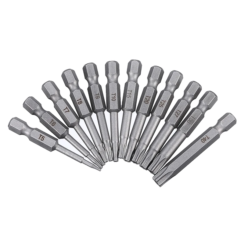 Набор насадок Torx для отверток 12 шт. 50 мм T5-T40 1/4 &quot головка электрической отвёртки