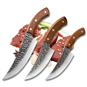 Full Tang Sharp Kitchen Boning Knife Fish Filleting Meat Cutter Fruit Vegetables Cutting Cooking Butcher Cleaver Knife