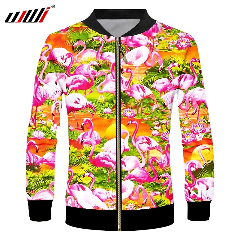 UJWI Лидер продаж мужская куртка на молнии с животными 3D пальто красочная