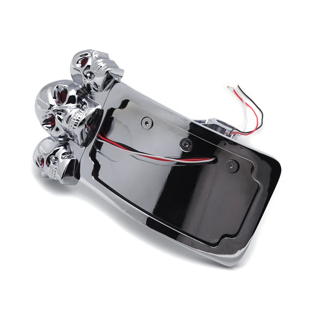 Хромированный с черепом светодиодный задний фонарь кривая Боковое крепление