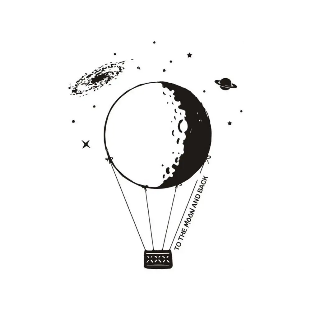 

Creative Moon hot air balloon Wall Sticker living room bedroom decoration Mural Art decals kids baby room wallpaper stickers