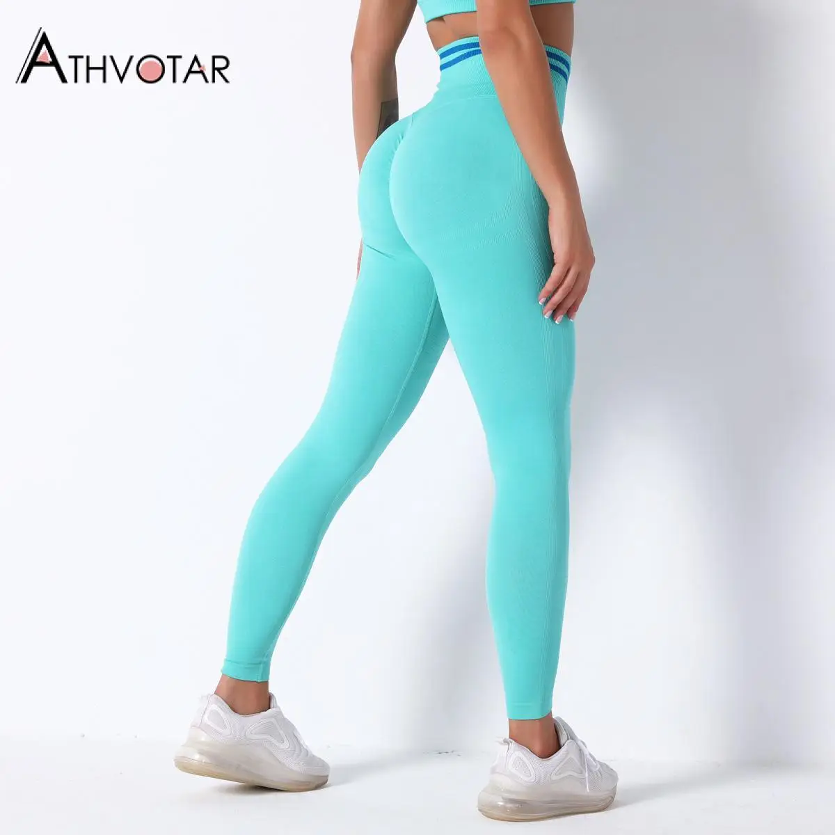 Леггинсы женские бесшовные с высокой талией эластичные пикантные спортивные для