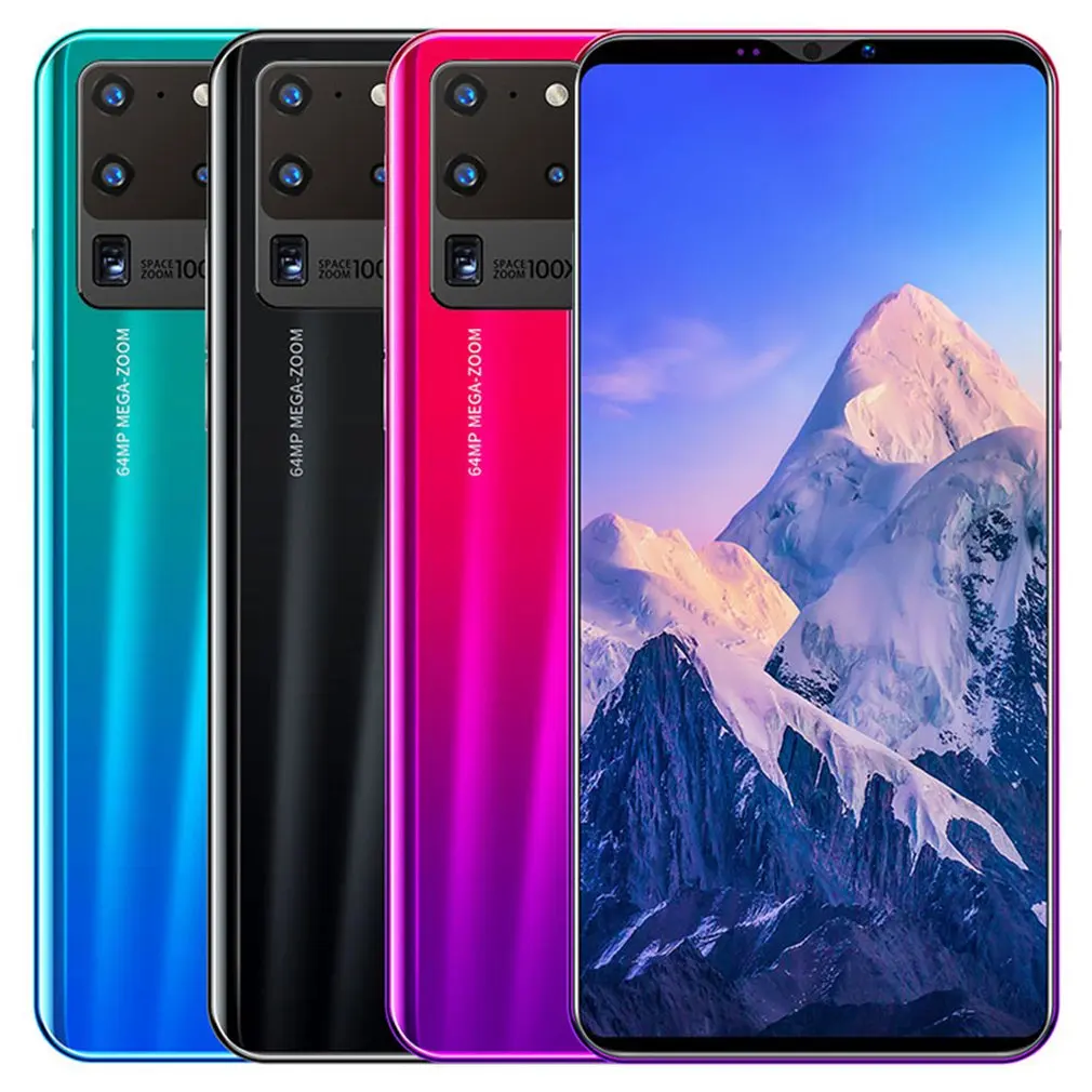 

S20 Pro Smartphone 5.8 Inch Screen Smartphone 512M+4G Android Smartphone 3D Glass Plated Back Cover Red