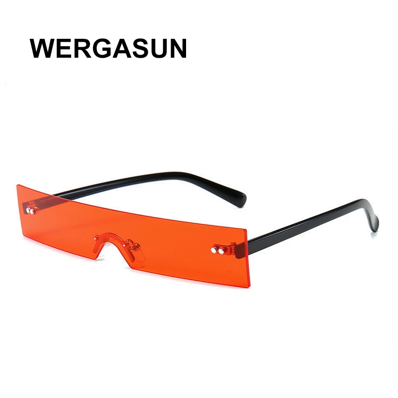 Небольшие прямоугольные солнцезащитные очки WERGASUN женские модные прозрачные