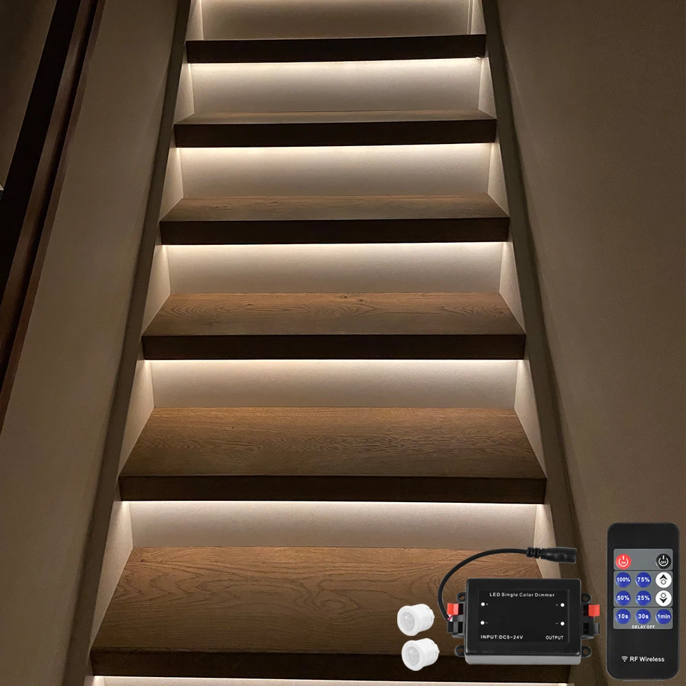 13 Steps Bright White 4000K 0.5M Stair light motion sensor with remote-Plug and Play