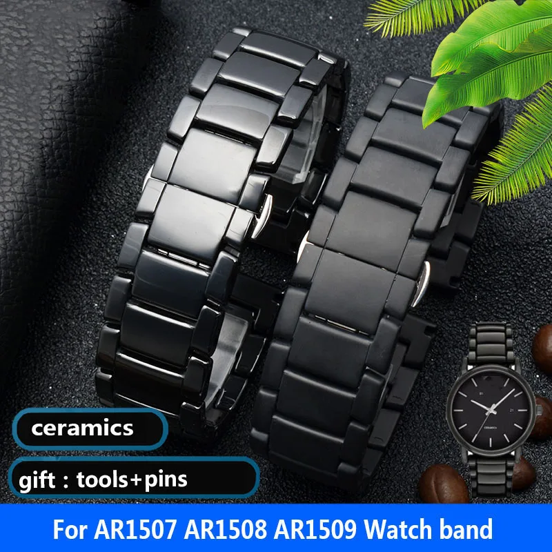 high quality Ceramic watchband for AR1507 AR1508 AR1508 Samsung Galaxy watch S3 gear 46mm watch bracelet straps 22mm