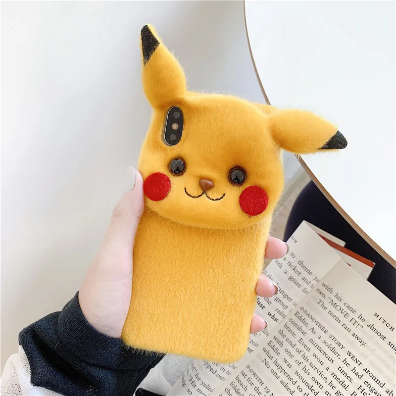 Pokemon Plush Case for IPhone 11/XR/6/7/8plus/6splus/XSmax/11promax/11 Cute Net Red Women Creativity Pikachu Phone Cases Toys | Дом и сад