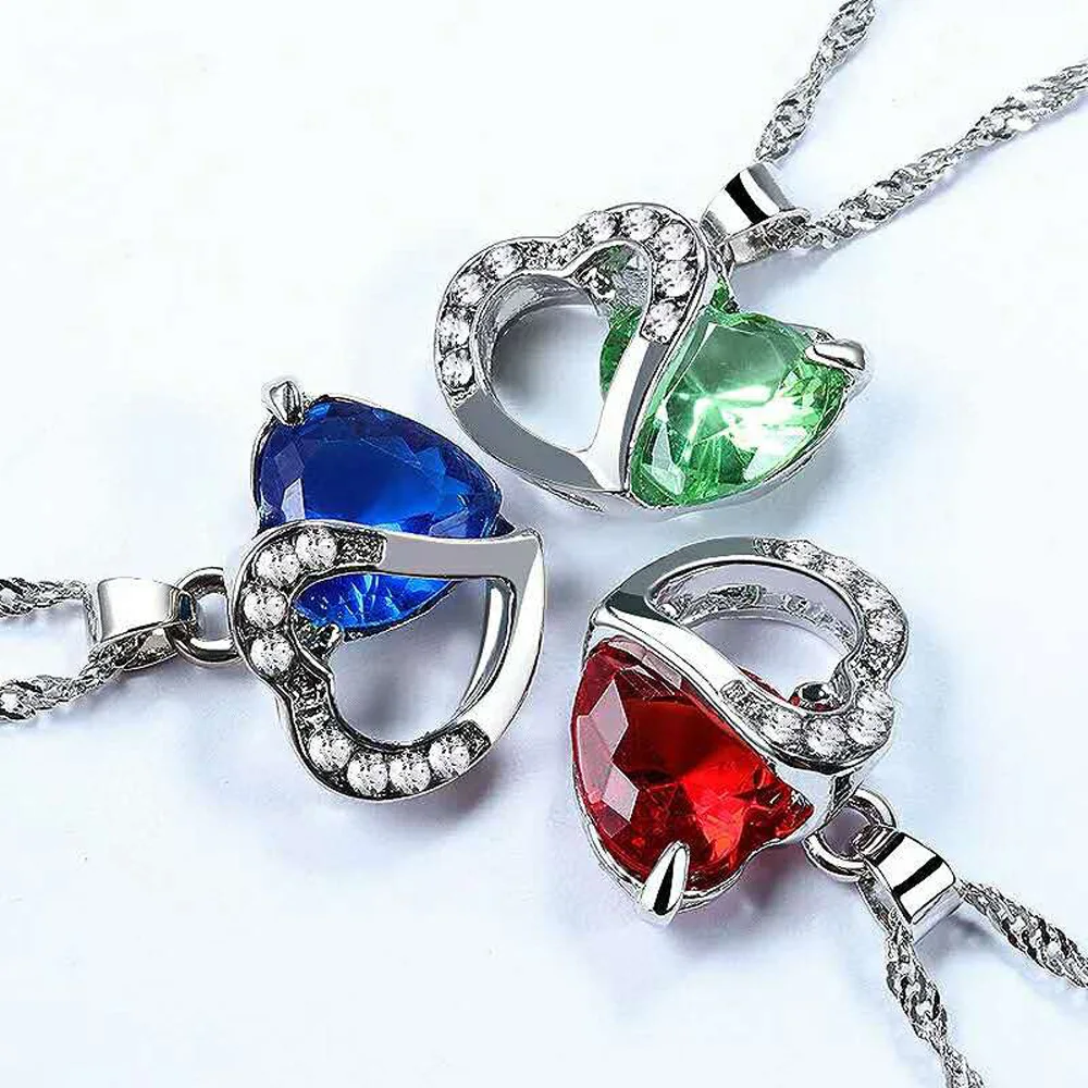 Цепочка-чокер женская с кристаллами из циркония разных цветов цвет синий красный