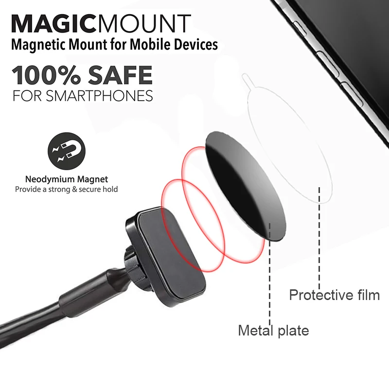 Magnetic Windshield Sucker Car Phone Holder For iPhone X 11 Pro Long Arm Holder For Phone In Car Smartphone Stand For Xiaomi 9