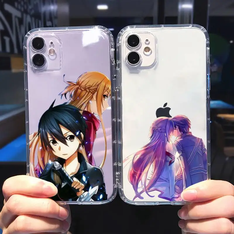 

Sword Art Online SAO Phone Case Transparent soft For iphone 5 6 7 8 11 12 s c se plus mini x xs xr pro max cover Clear coque