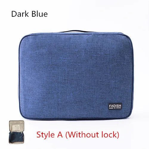 A-Navy Blue Mihawk большая Вместительная дорожная Сумка для документов, паспорта, ID, кредитных карт, кошелек, держатель для наличных денег, органайзер, чехол, коробка с кодовым чехлом, принадлежности - Цвет: A-Navy Blue