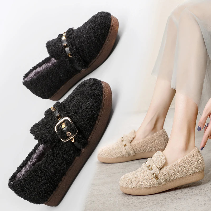 Весенняя повседневная женская обувь в горошек бархатные женские лоферы из