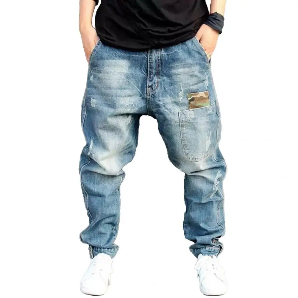 

Джинсы мужские повседневные деловые, Классические брендовые дизайнерские джинсы с двумя карманами и застежкой-молнией для активного отдых...