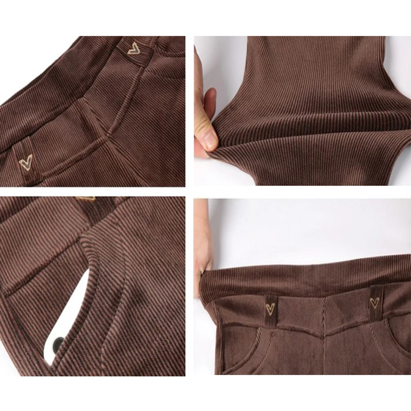 Женские повседневные Прямые зимние брюки с эластичной резинкой на талии|Брюки| |