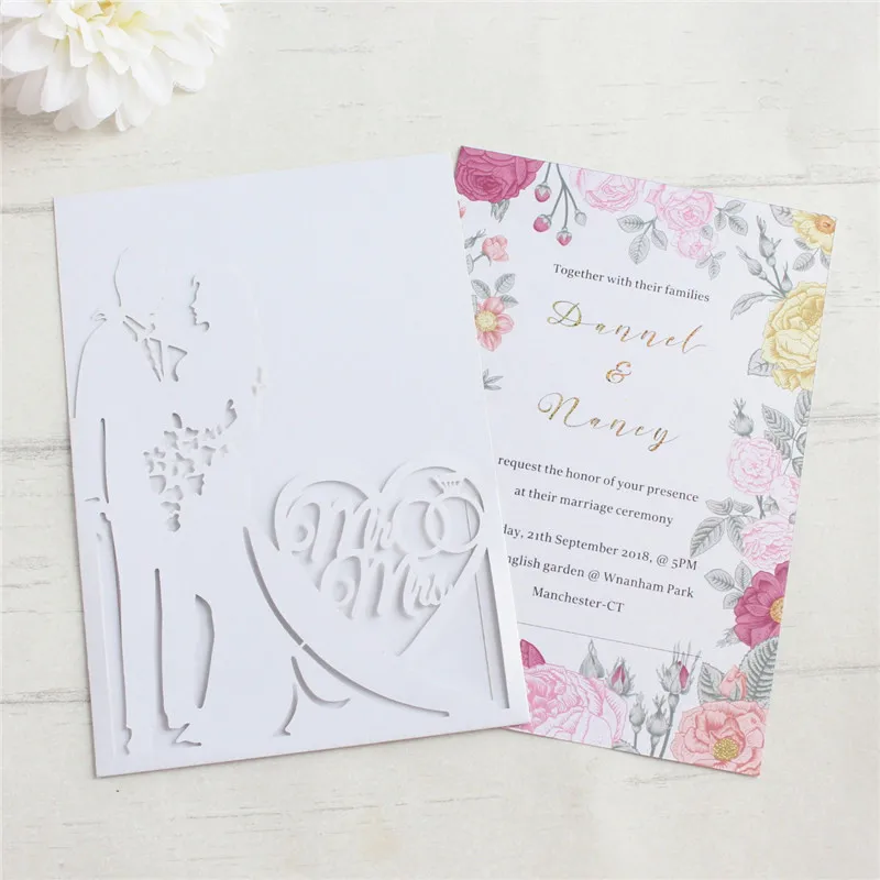 Приглашение из золотой фольги на свадьбу день рождения свадебная открытка с