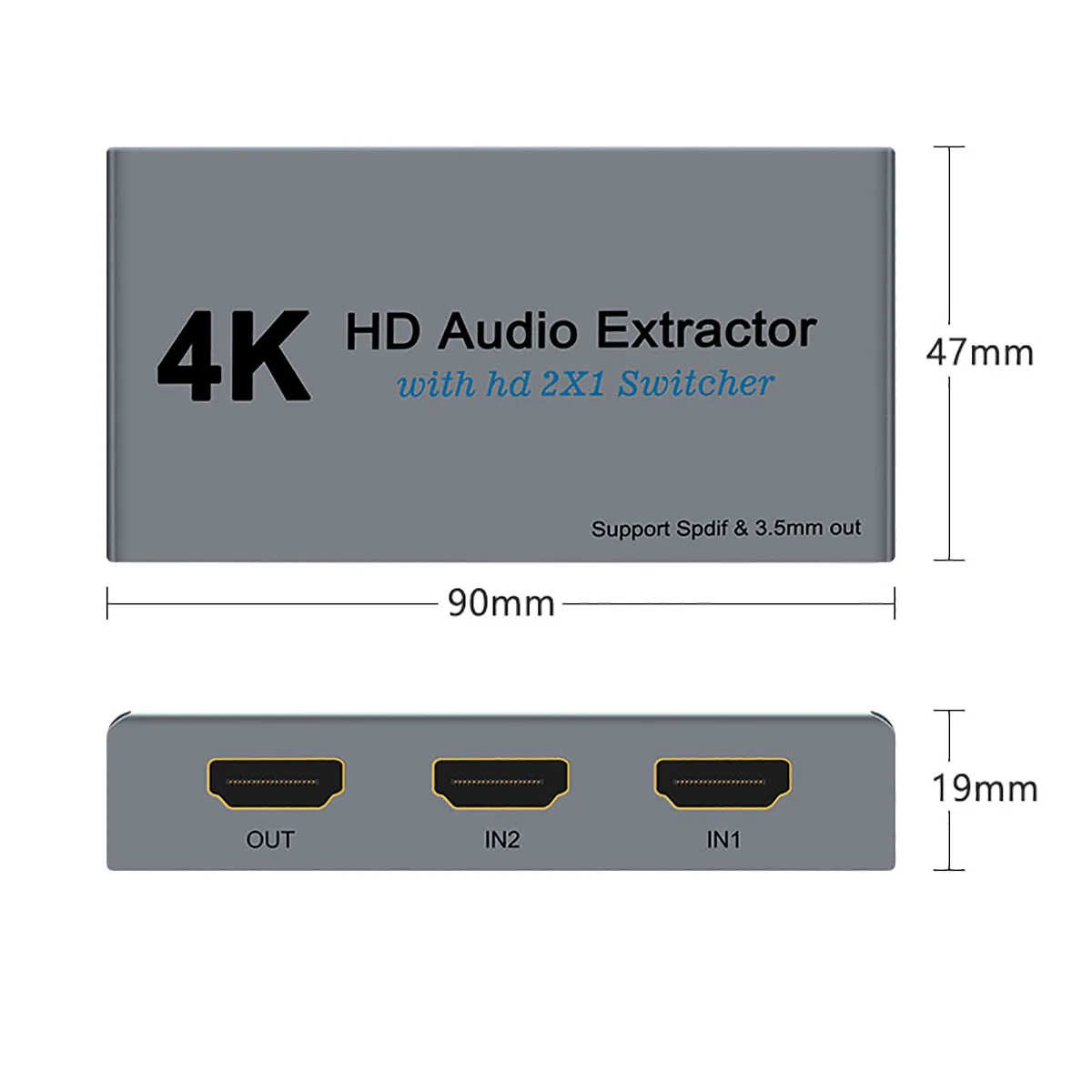 2 в 1 HDMI коммутатор оптический Toslink L/R аудио экстрактор поддержка 4K для PS4 Xbox One Blu Ray