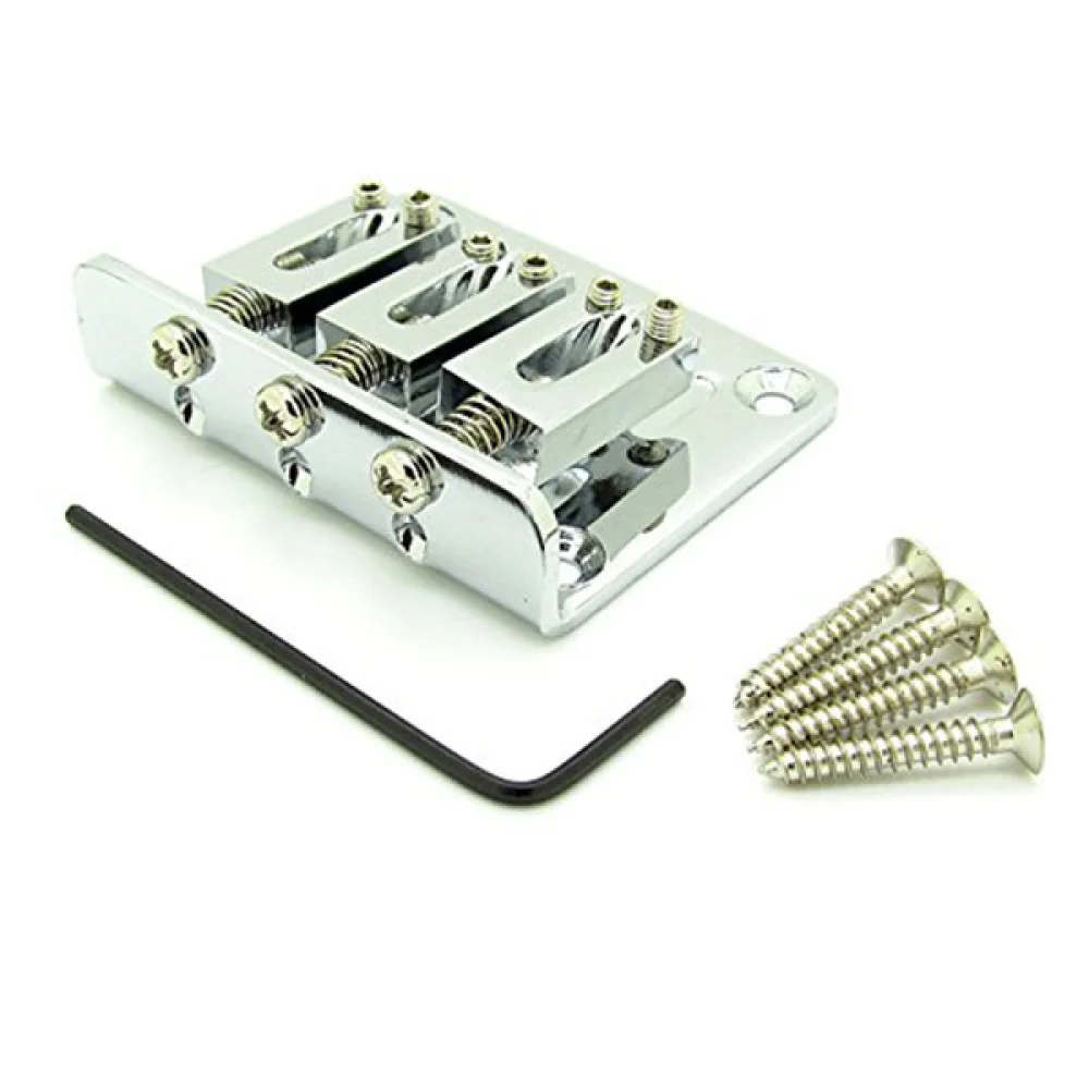 

Guitar Parts Adjustable 3 String Guitar Tailpiece Bridge (Silver)