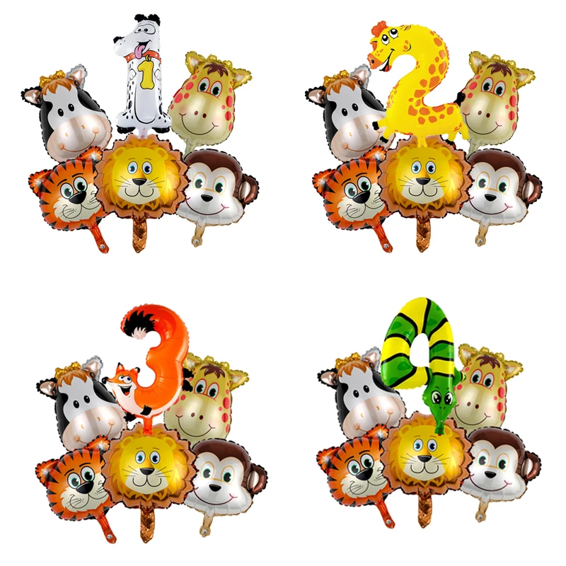 

1 комплект, мини-Воздушные шары из фольги в виде цифр