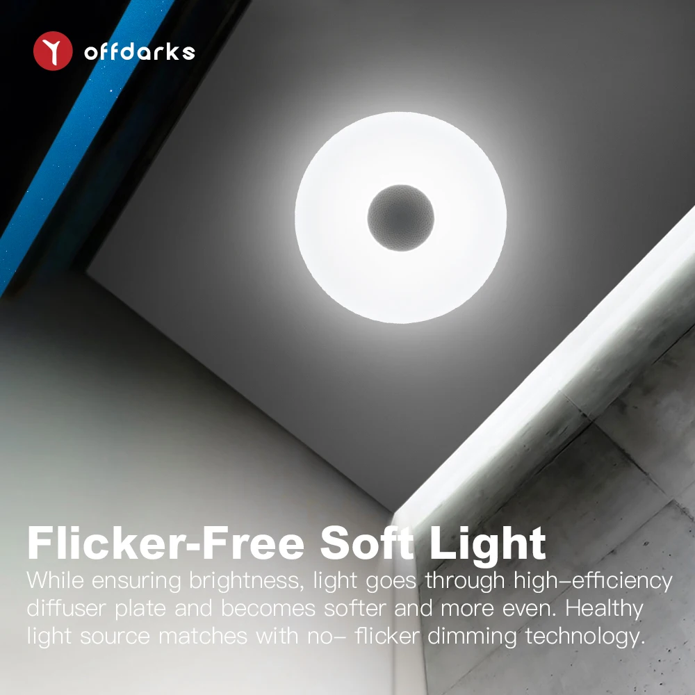 

OFFDARKS Smart LED Ceiling Light WIFI Voice Control Bluetooth Speaker APP Remote Control Bedroom Kitchen Music Ceiling lamp