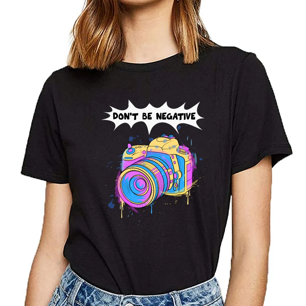 Футболка женская хлопковая с забавной камерой в стиле Харадзюку|Футболки| |