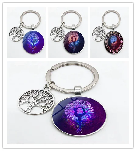 

Fashion Personality Keychain Tree of Life Eternal Tree Dance Pattern Keychain Wallet Keyring