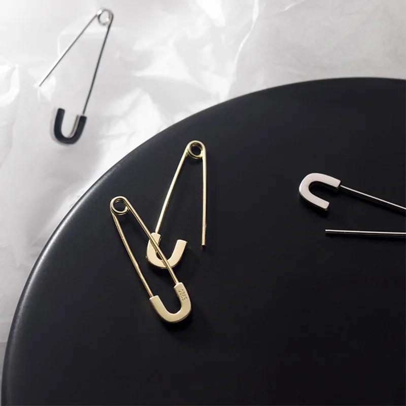 Простые Серебряные серьги кольца 925 пробы для женщин Золотые модные украшения