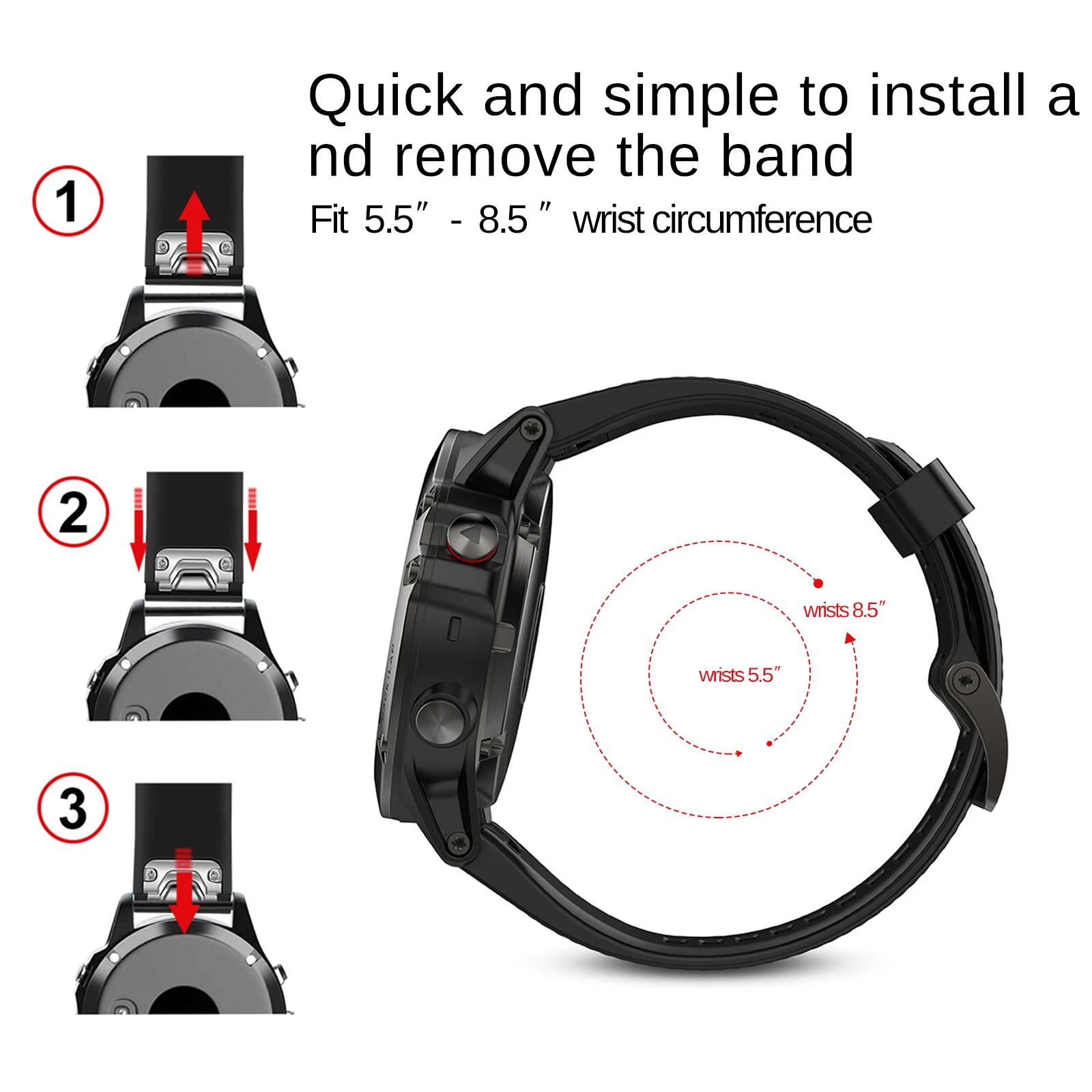 Силиконовый ремешок для Garmin Fenix 5 часов спортивный сменный браслет 51001|Ремешки