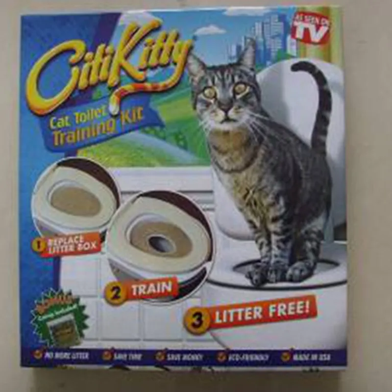 Портативное устройство для тренировки кошек в туалете пластиковый инструмент