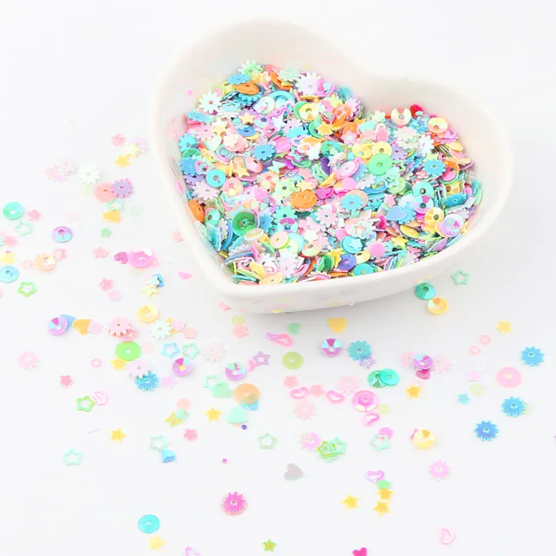 3 10 мм микс пайетки макарун цвета крафт блеск Звезда Сердце ракушка Снежинка